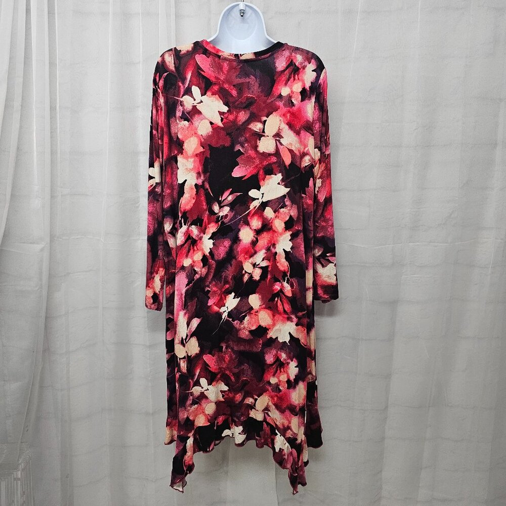 Logo Lori Goldstein Dress Goth Grunge Midi Pink Black Floral Shift LP - Picture 9 of 14